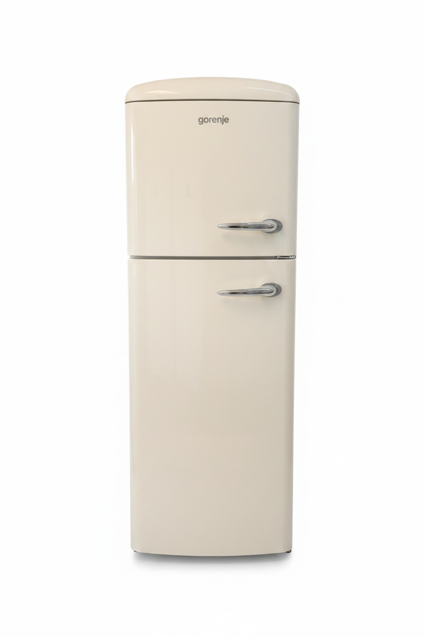 🌟 Gorenje Retro kyl/frys – elegant design i creme! 🌟