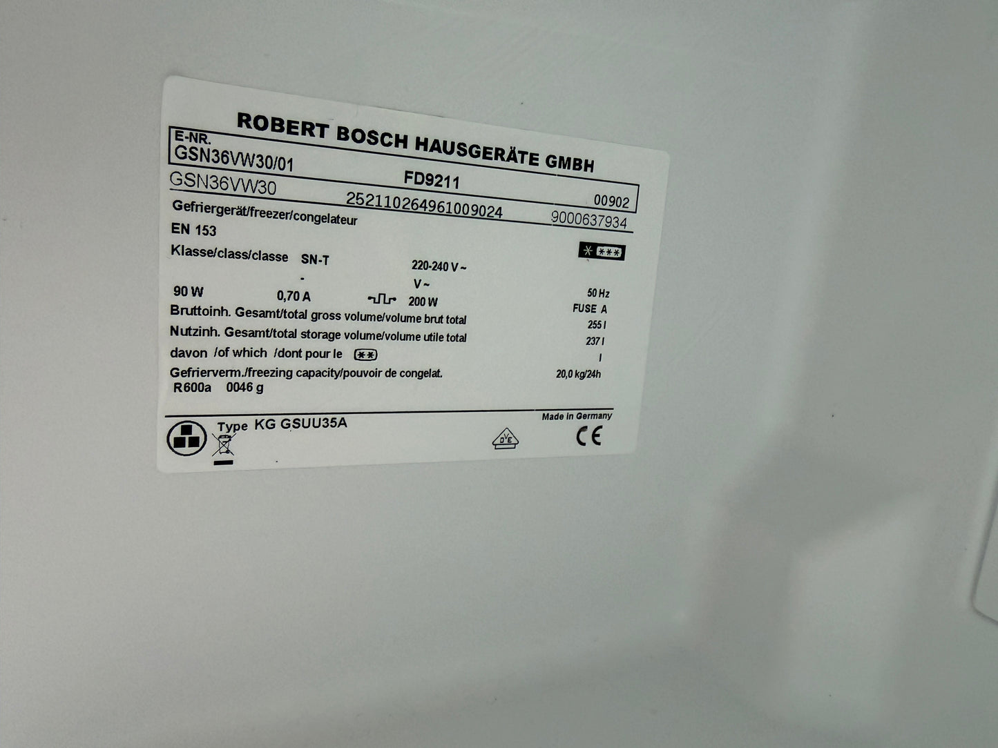 ❄️ Bosch NoFrost Frys – Rymlig, energieffektiv och pålitlig! ❄️